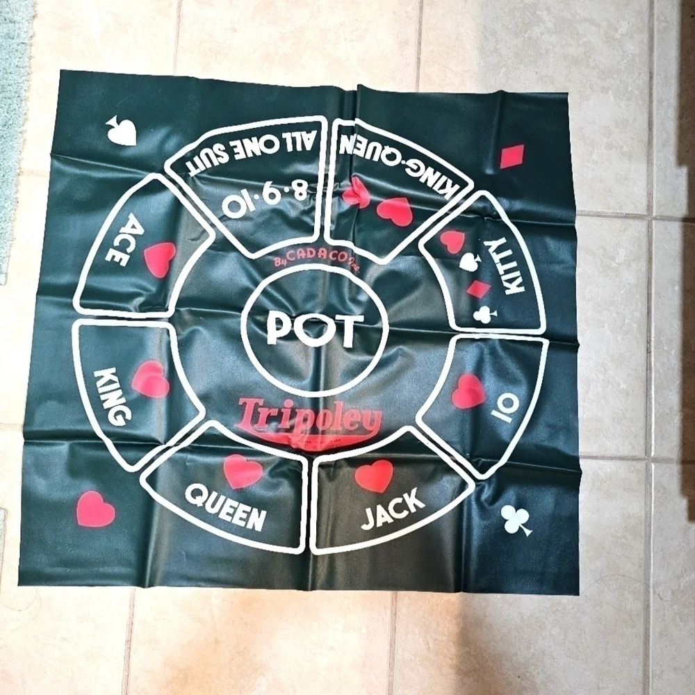 VINTAGE Tripoley Game by Cadavo Deluxe Edition 1962 With playing cards & Chips
